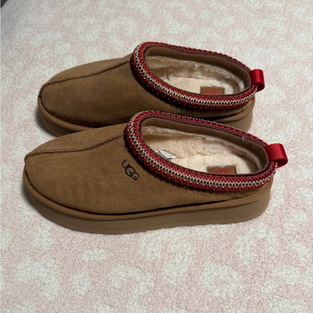 NEW Women’s UGG Tazz II Platform Slide On Slippers - Chestnut- Size 11 - Picture 2 of 8